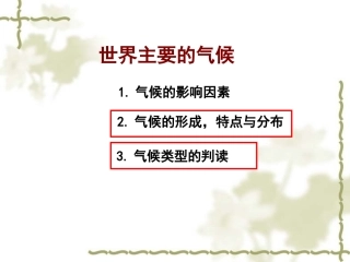 第三节大气环境——世界主要的气候