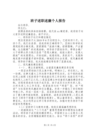班子述职述廉个人报告