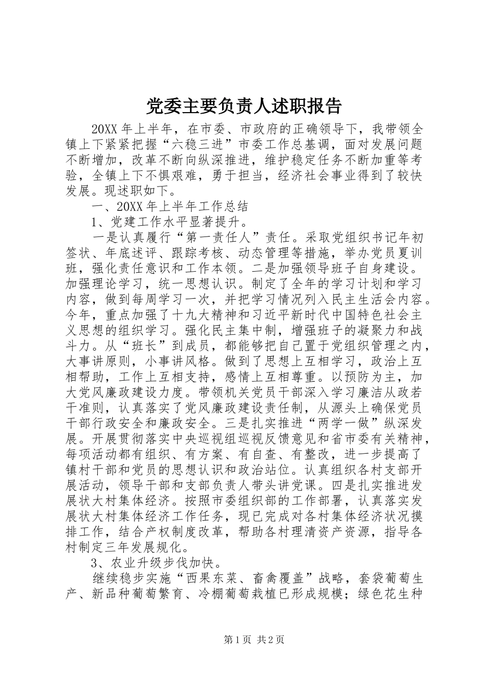 党委主要负责人述职报告_第1页