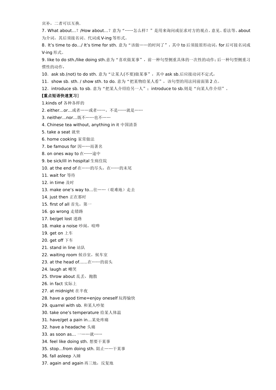 英语中考重点句型、短语大盘点_第2页