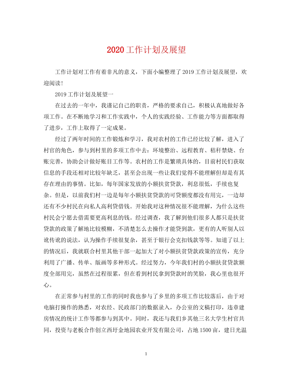 工作计划及展望_第1页