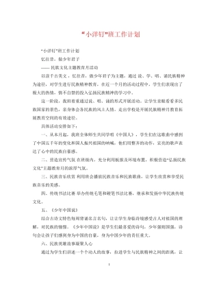 小洋钉班工作计划2