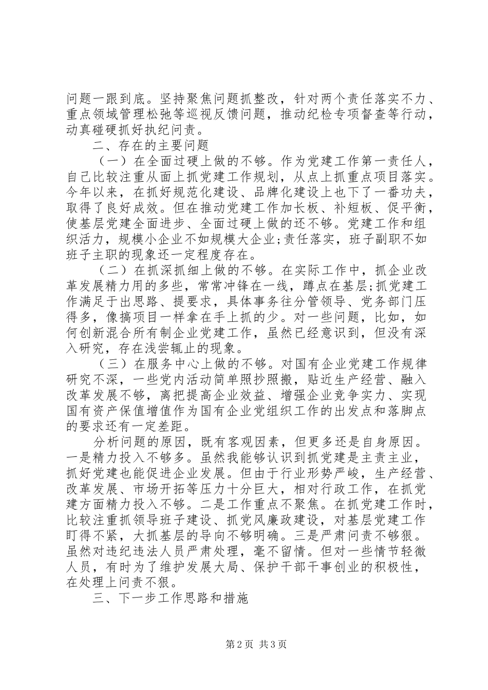 XX年度党委书记述责述廉报告_第2页