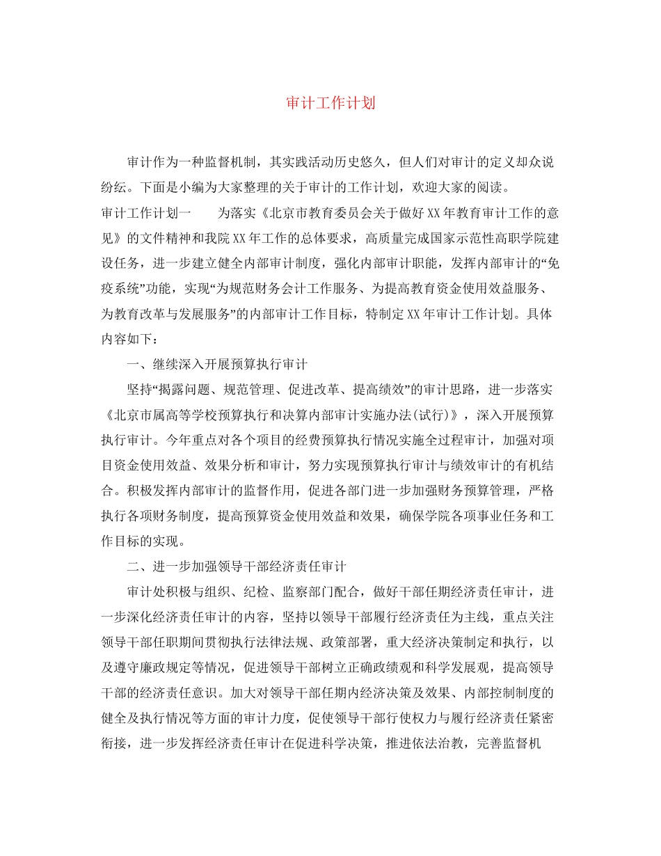 审计工作计划2_第1页