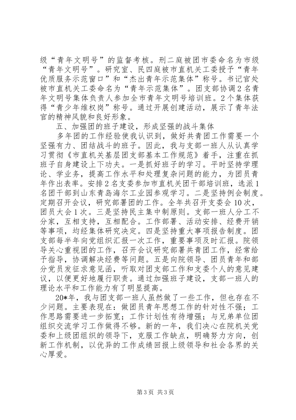 团支部工作述职工作汇报_第3页