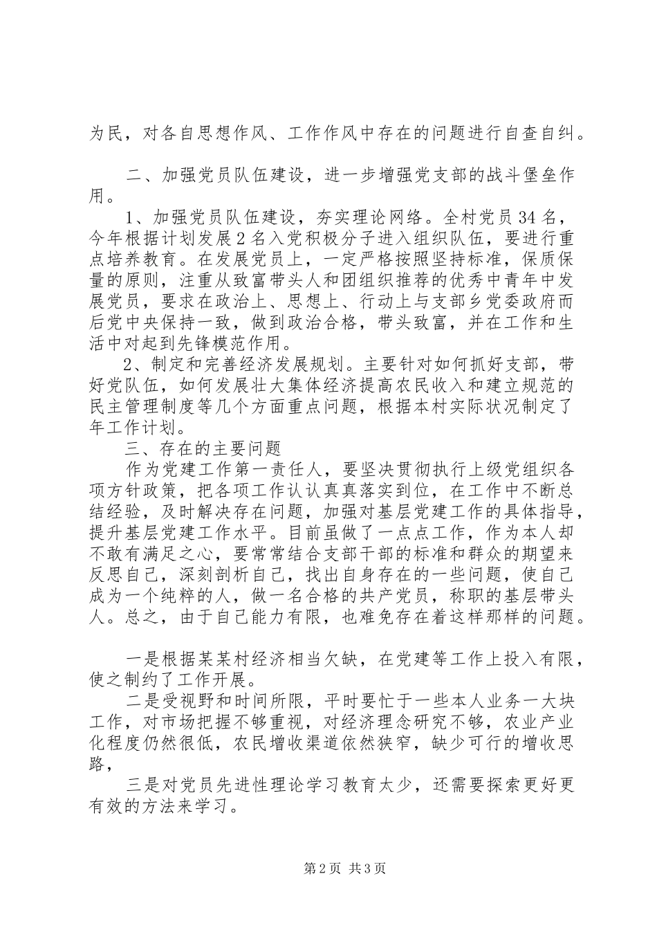 XX年村党建述职报告范文_第2页