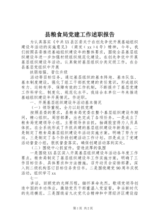 县粮食局党建工作述职报告