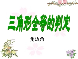 三角形全等的判定角边角