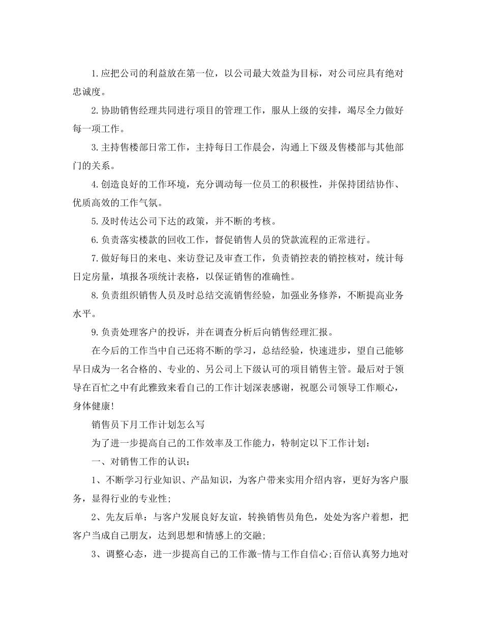 2020年销售员下月工作计划怎么写_第3页