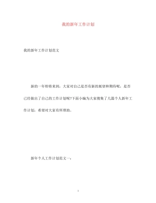 我的新年工作计划