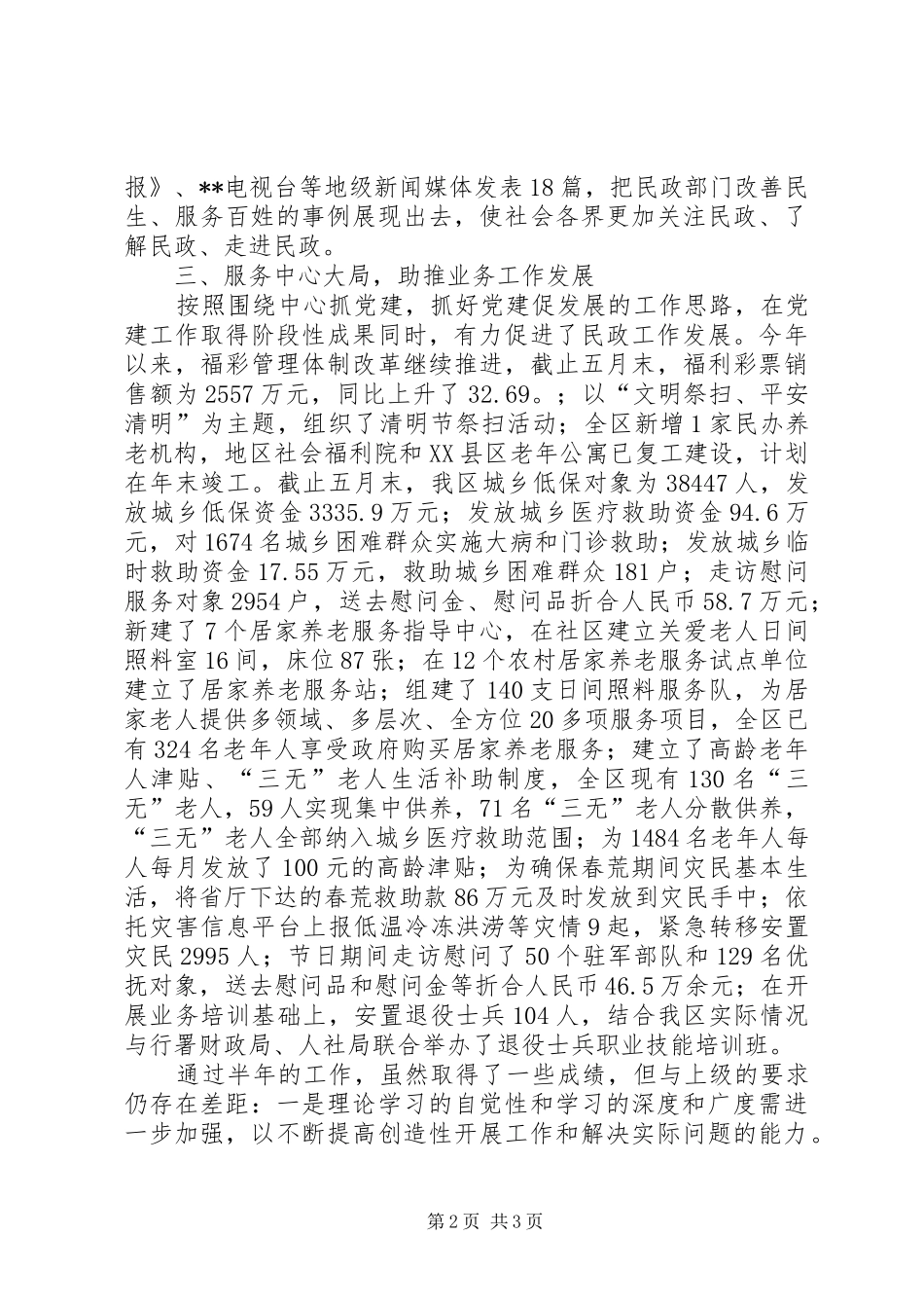 民政局党总支书记述职报告_第2页