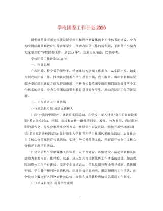 学校团委工作计划5