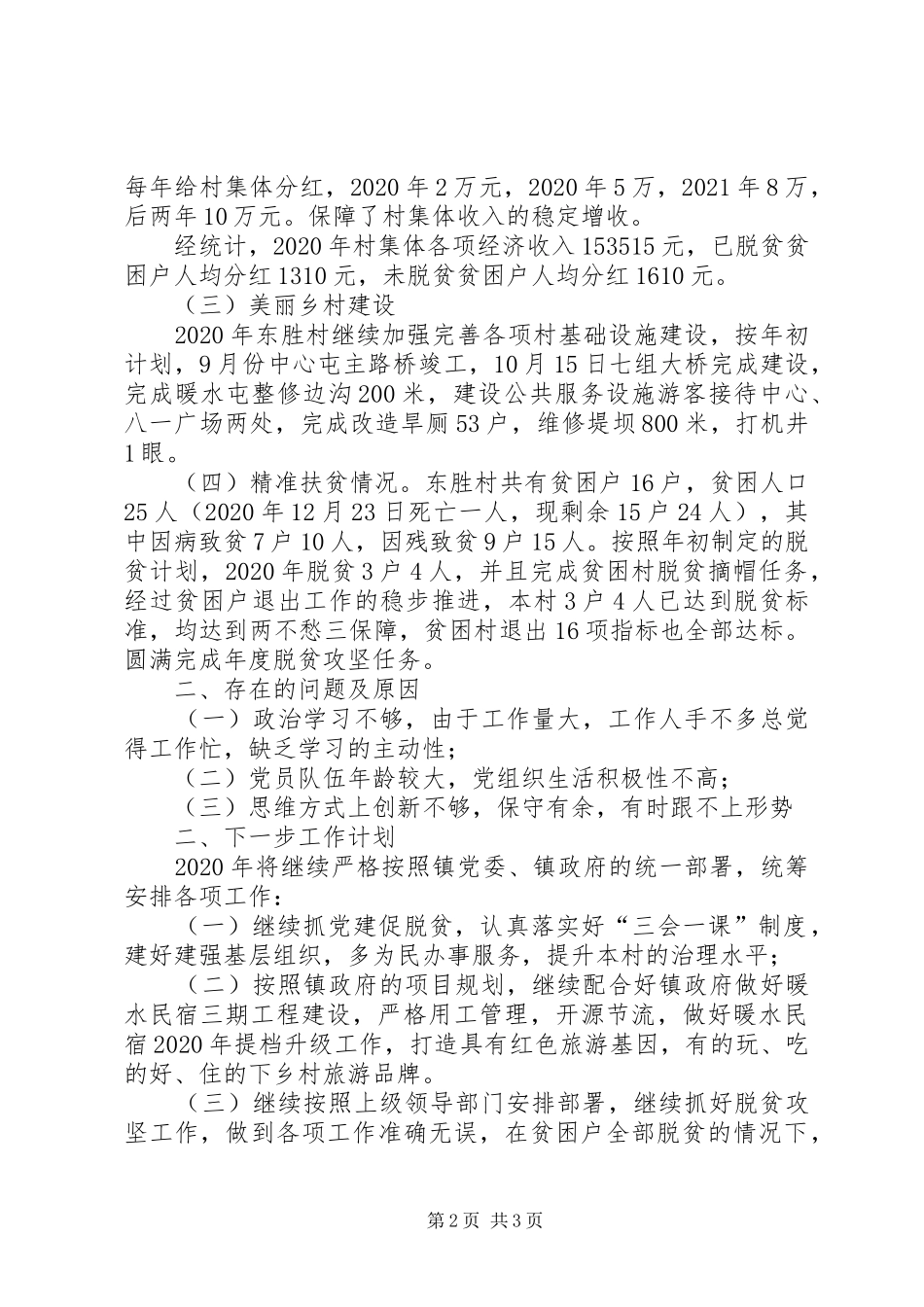 XX年以来村党支部书记述职报告_第2页