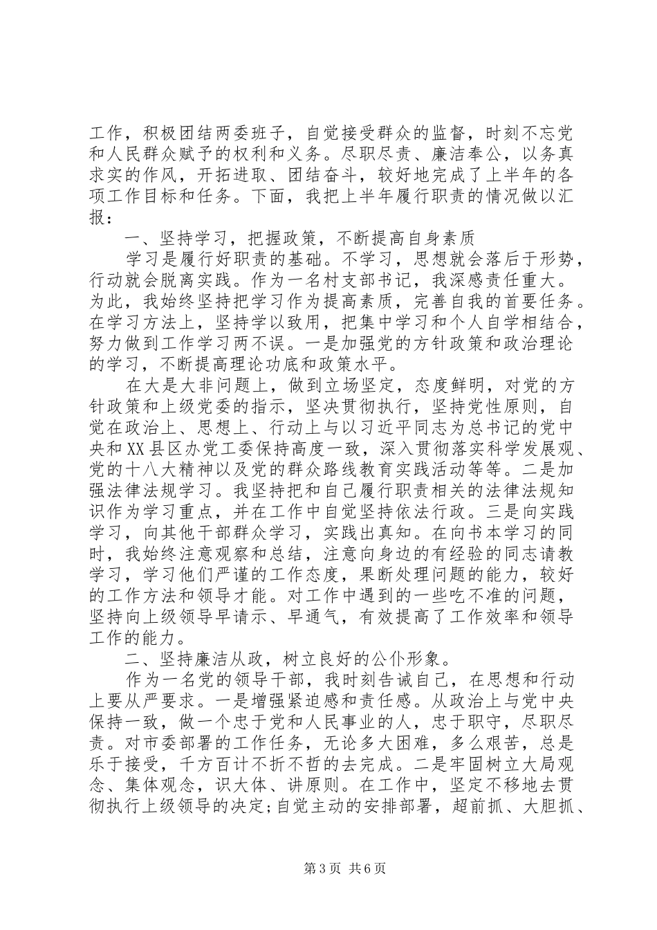 XX农村党支部书记述职报告_第3页