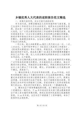 乡镇优秀人大代表的述职报告范文精选