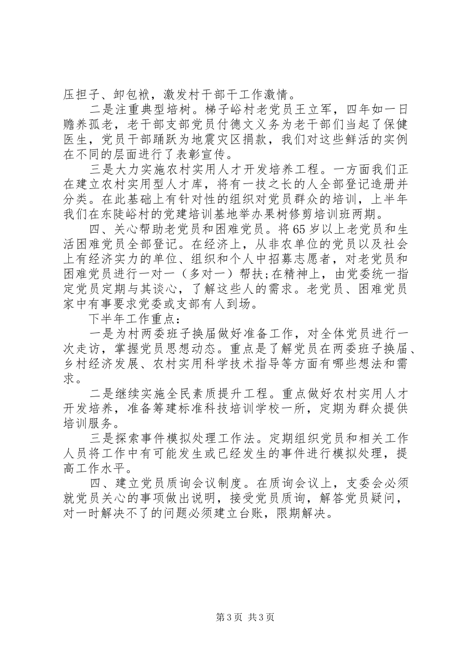 党委委员半年工作述职报告_第3页