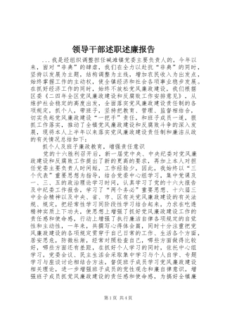 领导干部述职述廉报告 (22)