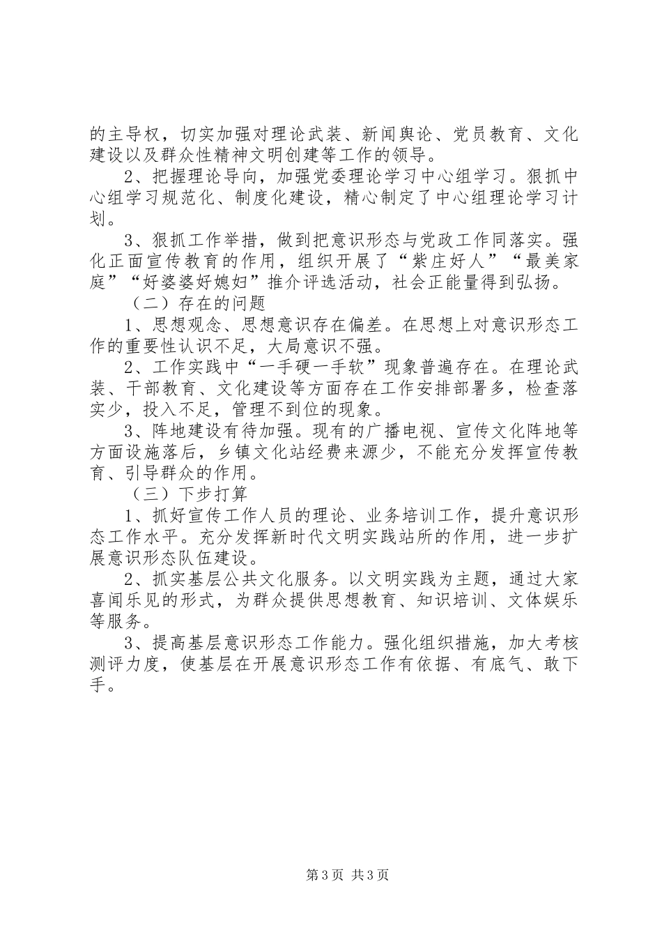 乡镇履行全面从严治党主体责任述职报告（口头）_第3页