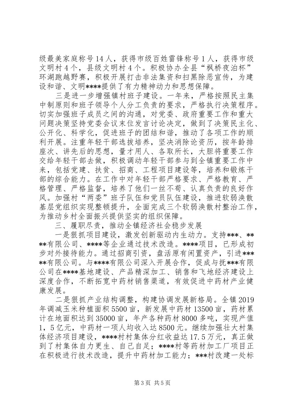 20XX年乡镇党委书记述职述廉报告_第3页