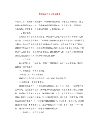 2020年度的工作计划范文格式