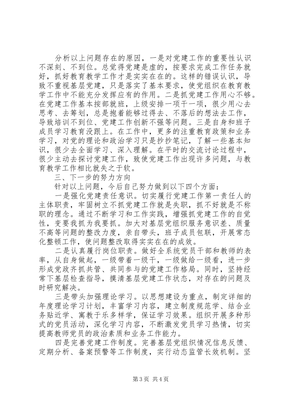 20XX年抓党建述职报告_第3页