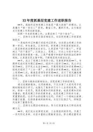 XX年度抓基层党建工作述职报告 (13)