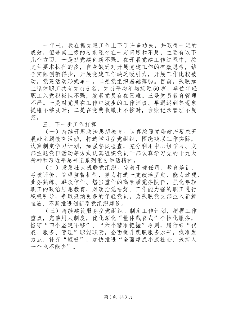 残联党组书记履行党建述职报告_第3页