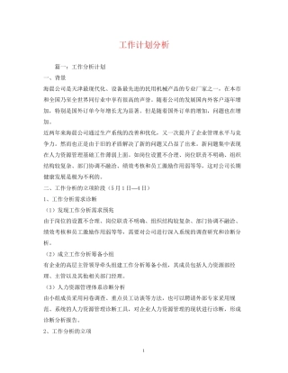 工作计划分析