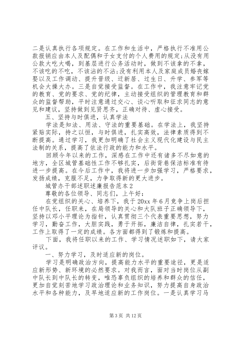 城管办干部述职述廉报告范本_第3页