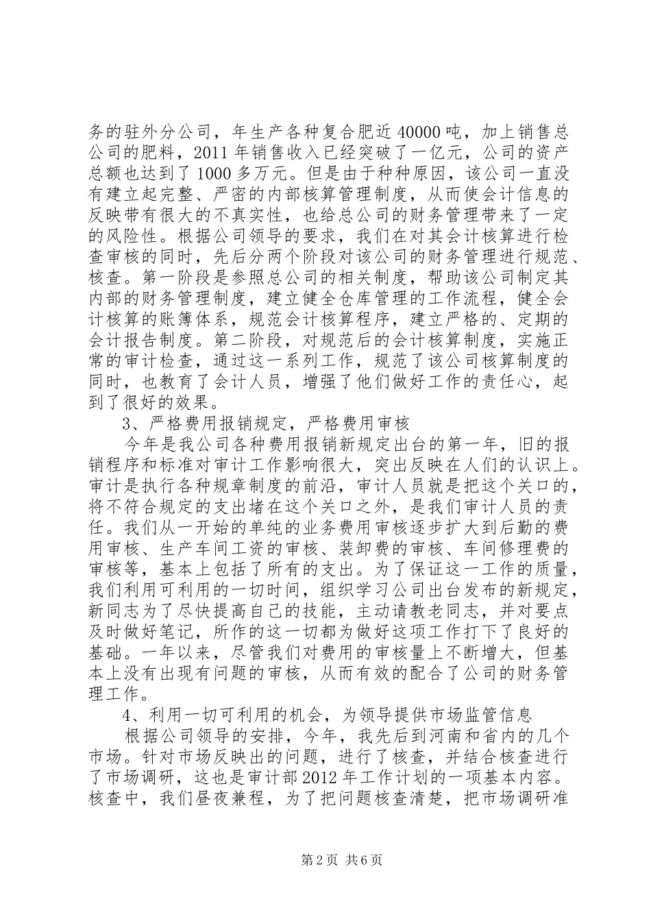 公司审计处处长述职报告_第2页