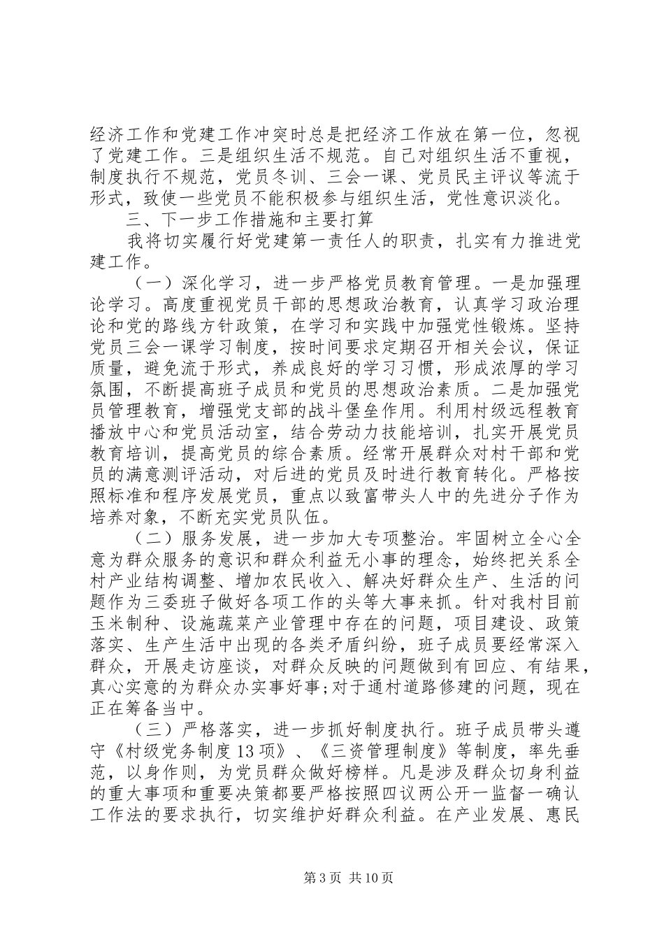 关于党支部书记抓党建工作述职报告_第3页