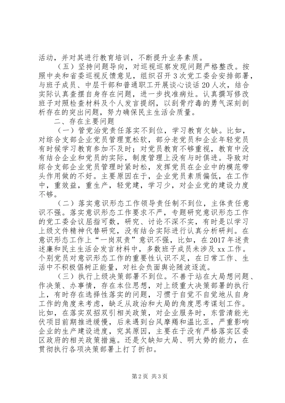 XX年度全面从严治党述职报告_第2页