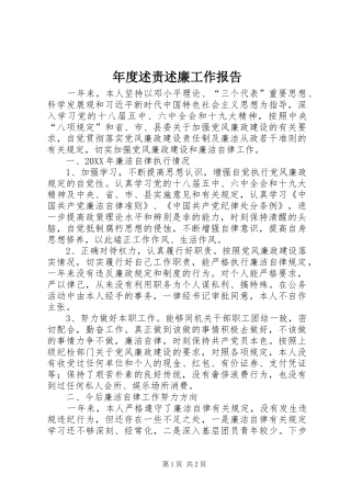 年度述责述廉工作报告