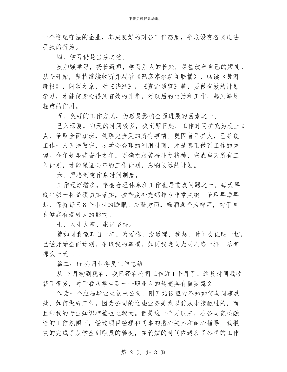 it公司业务员工作总结_第2页