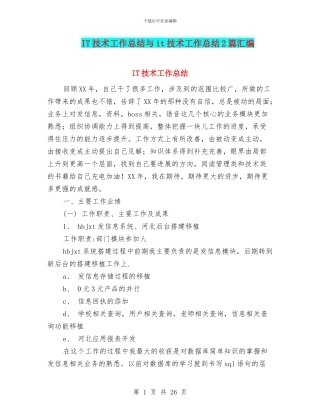 IT技术工作总结与it技术工作总结2篇汇编.doc