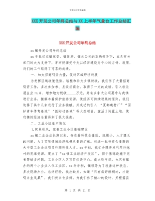 XXX开发公司年终总结与XX上半年气象台工作总结汇编
