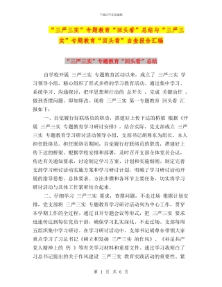“三严三实”专题教育“回头看”总结与“三严三实”专题教育“回头看”自查报告汇编