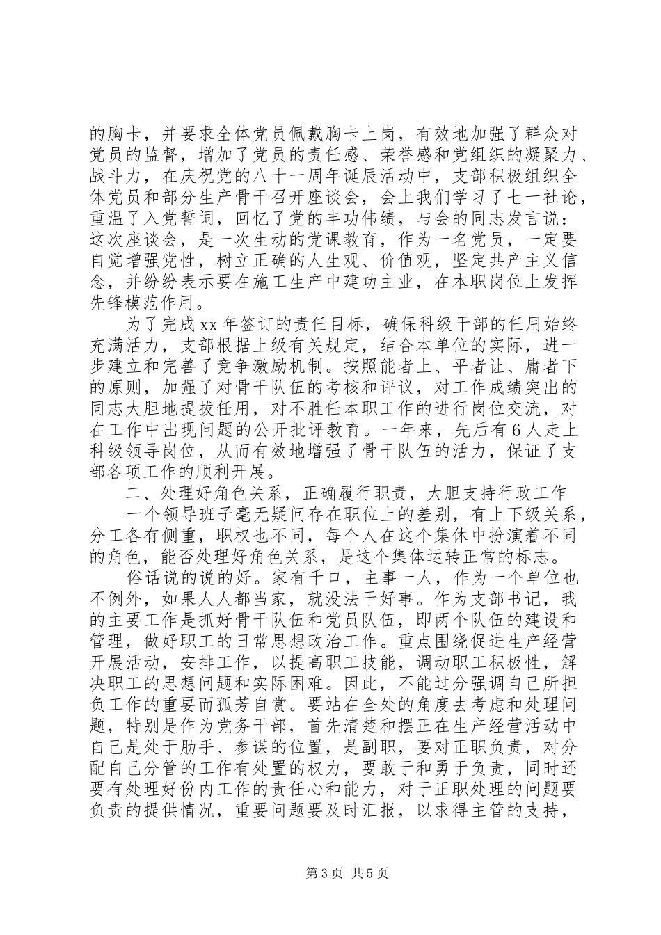 XX年公司党支部书记述职报吿_第3页