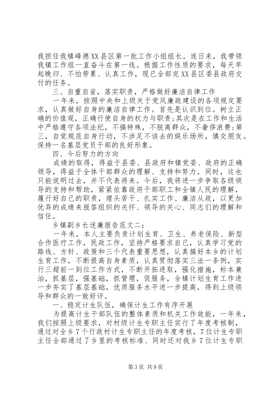 乡镇副乡长述廉报告范文3篇_第3页