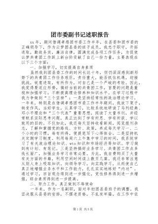 团市委副书记述职报告