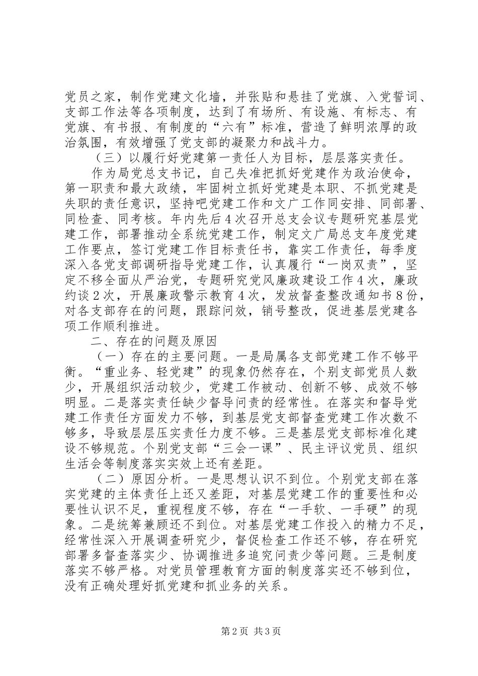 201X年局党总支书记述职报告_第2页