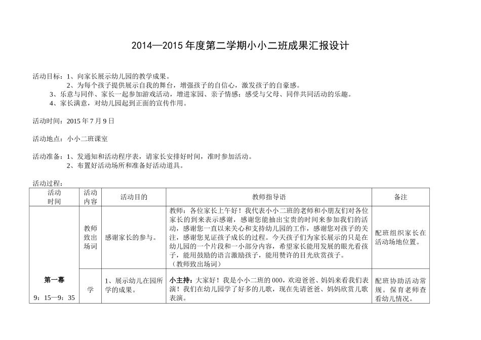 2015、7月小小2班成果汇报_第1页