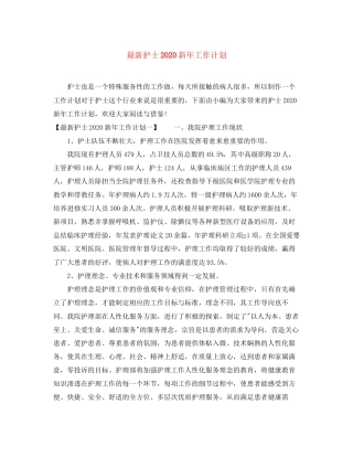 护士新年工作计划