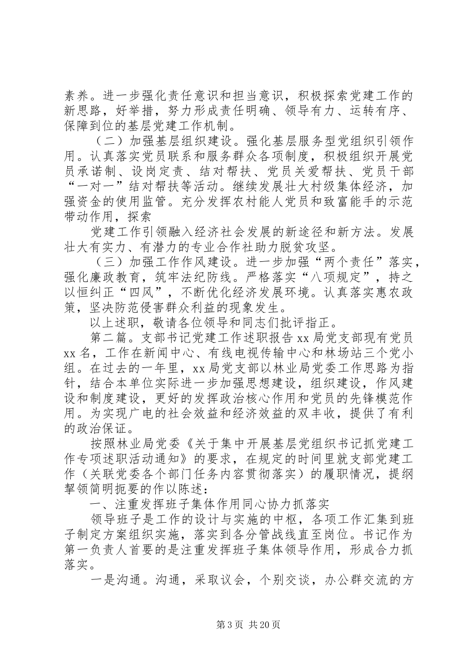 社区支部书记党建工作述职报告_第3页