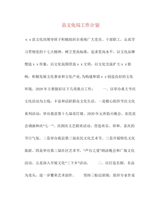 县文化局工作计划