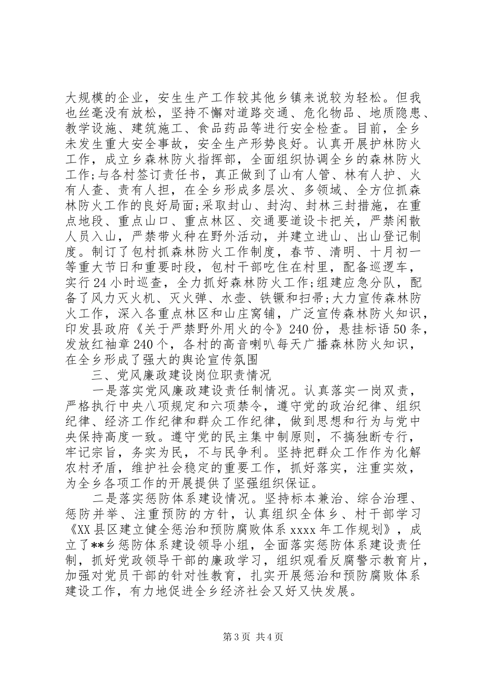 乡党委副书记个人述职述廉报告_第3页