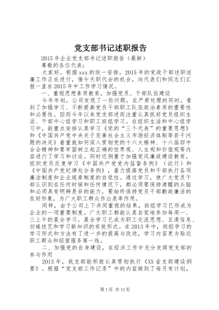 党支部书记述职报告 (24)