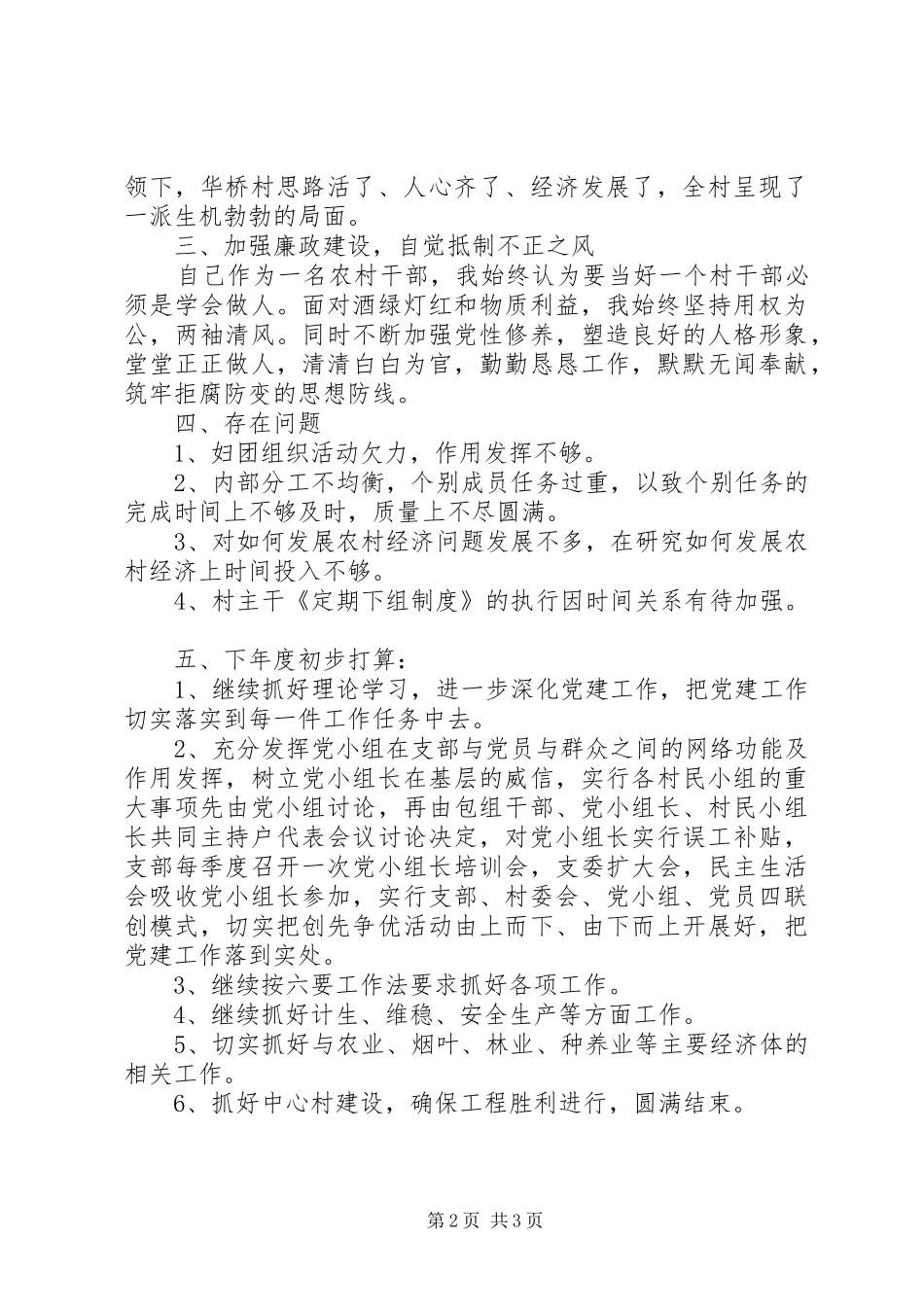 村党支部书记XX年述职报告_第2页