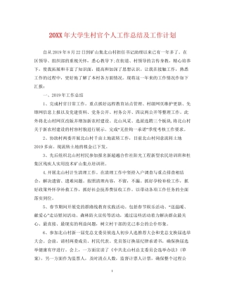 大学生村官个人工作总结及工作计划