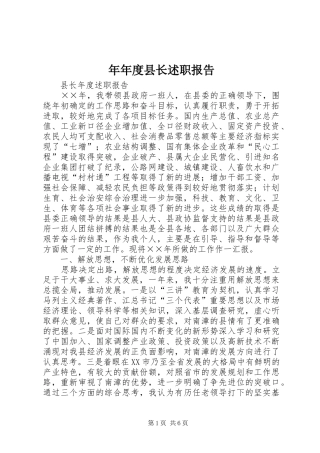 年年度县长述职报告